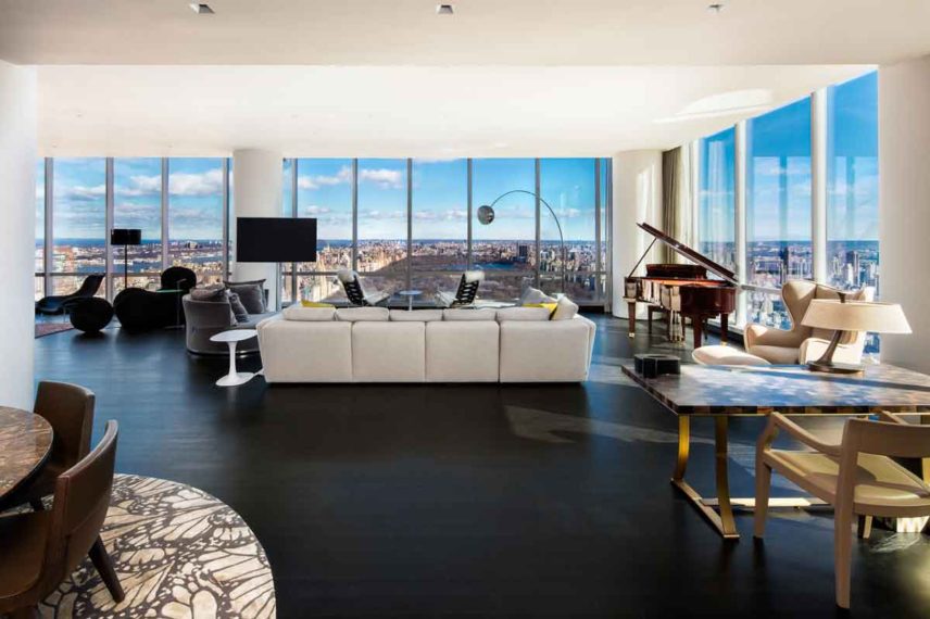 High-end apartment with view of the city. skyline