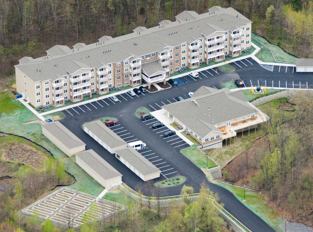 Aerial photo of a multi-unit facility