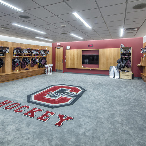 Locker room with lockers around