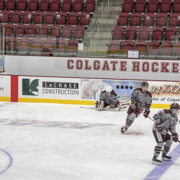 Hockey rink with players on the ice