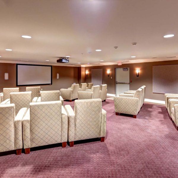 Movie room with recliners