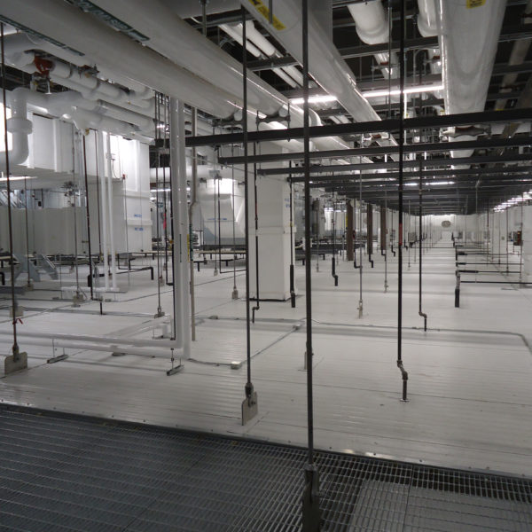 Large room with clean space for manufacturing.