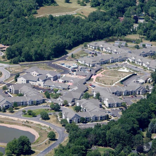 Aerial of all of the buildings that make up the Villages