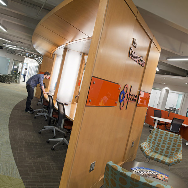 Working space with chairs and furniture