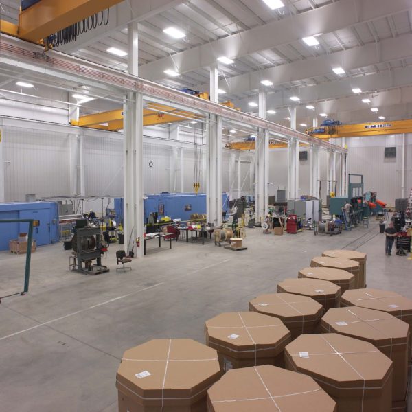 Interior manufacturing space with machinary