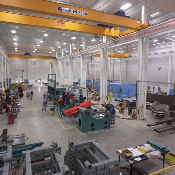 Interior manufacturing space with machinary