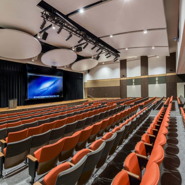 View of auditorium from the seats facing the stage