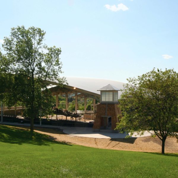 View from the grass overlooking the shell and stage