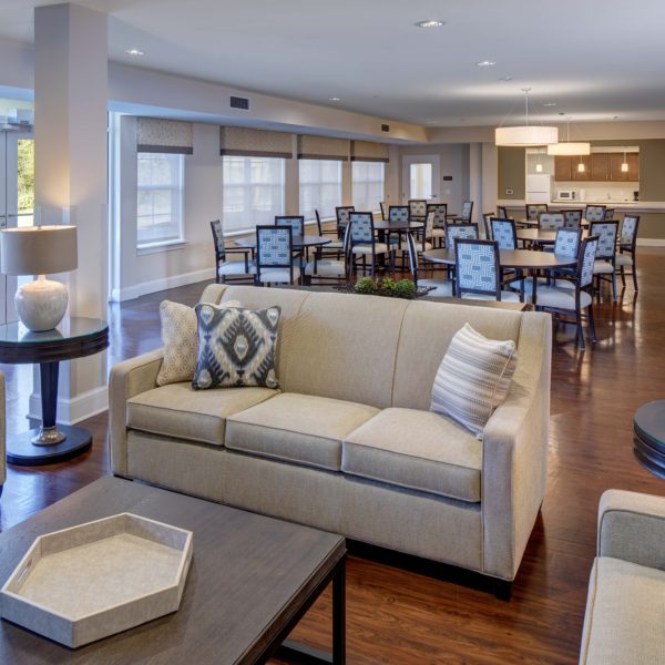 Dining room with couches and sitting area