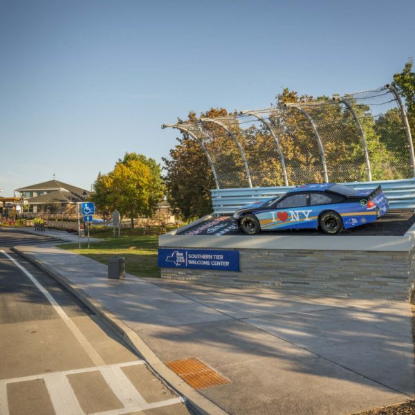 Mock stock car on display