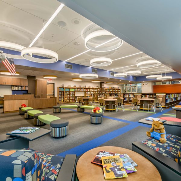 Library including seating area