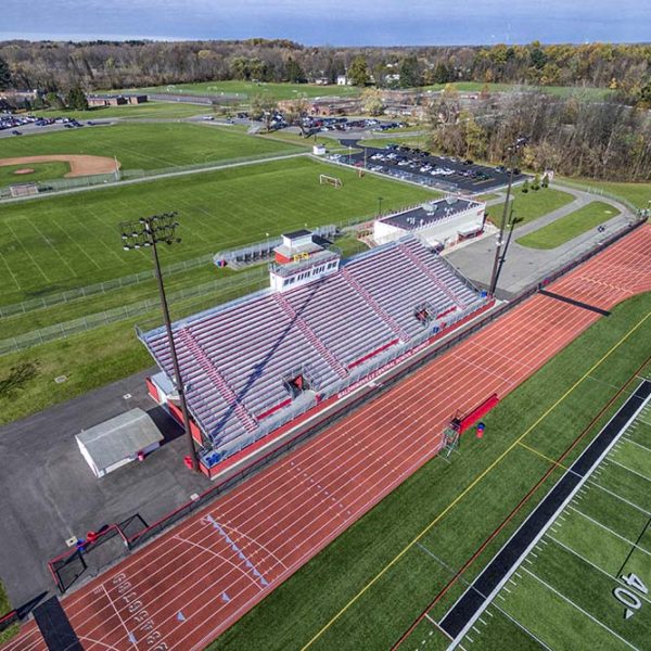 Aerial shot of grandstand