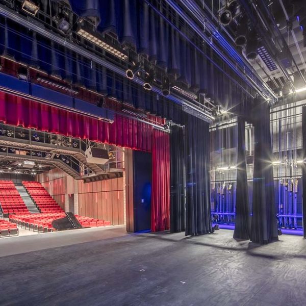 View from on stage looking towards audience and wings.