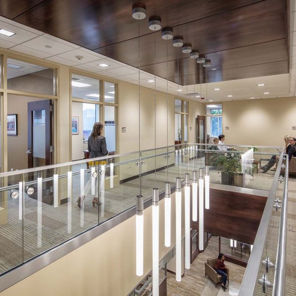 Stairway, hallway and offices