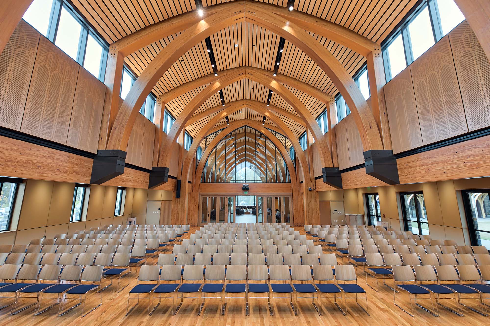Interior of the Karsh Center, which is being honored by WoodWorks 