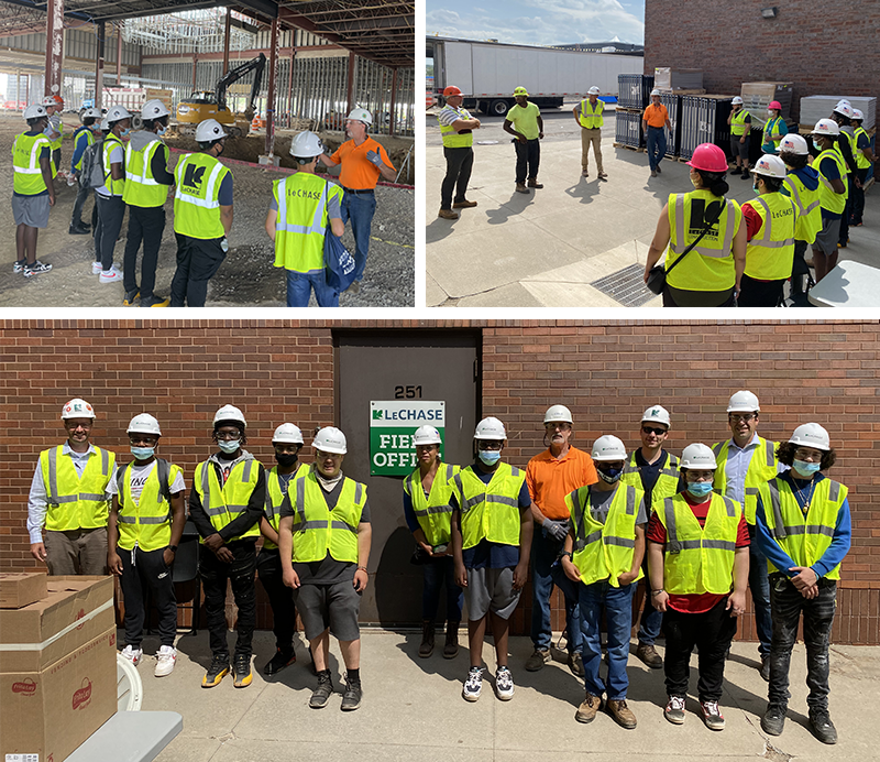 Hillside Work-Scholarship Connection students recently toured a LeChase job site.