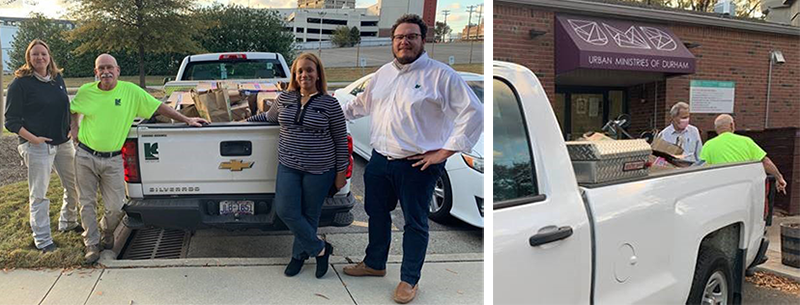 The LeChase southeast team preparing to deliver a truckload of food items.