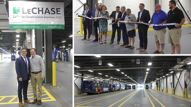 LeChase helps cut ribbon at new CDTA bus garage in Albany.