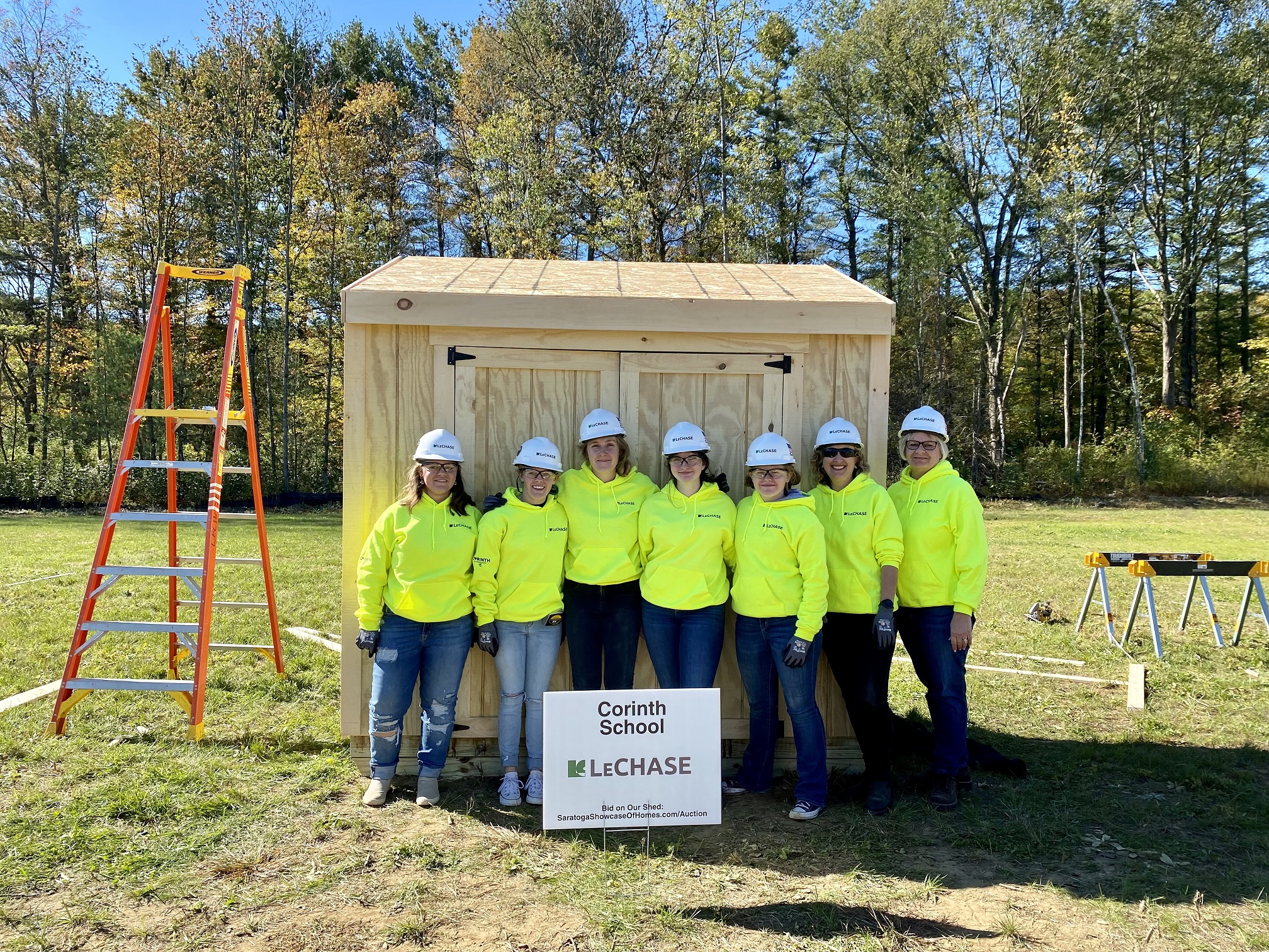LeChase women mentor student team in Saratoga Shed Build event