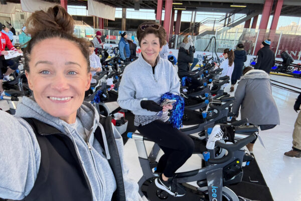 Caitlin and her mother-in-law at the IceCycle event