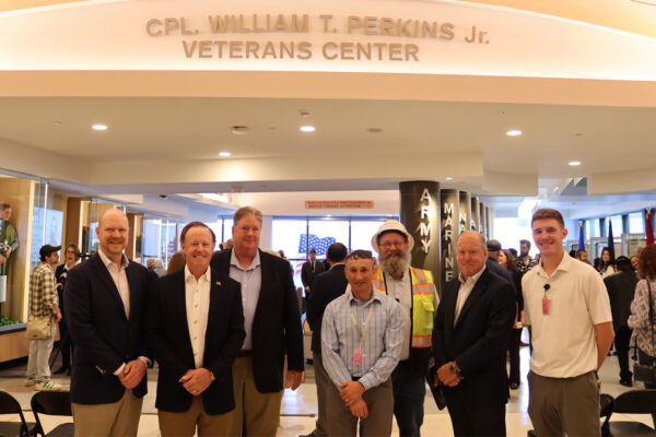 LeChase team at the Veterans Area ribbon cutting