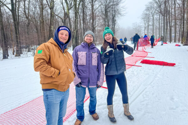 LeChase team setting up the snowshoe trail