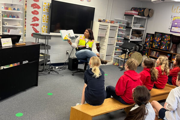 Tesa speaking with students at NAWIC Triangle Future Builders' Day