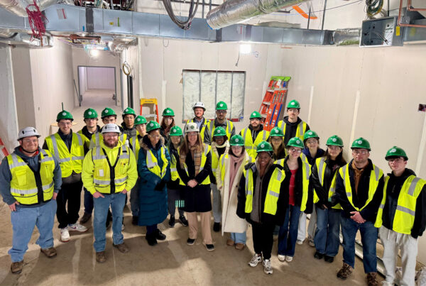 RIT construction management students on site tour