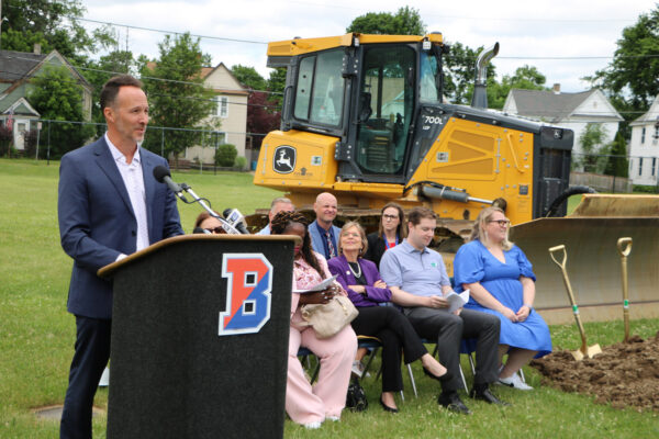 Adam Green speaking at Binghamton CSD Groundbreaking.