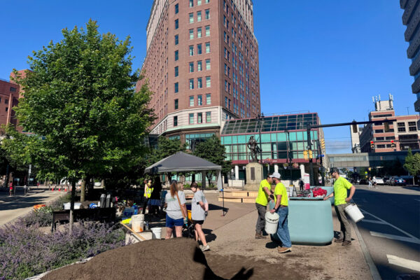 LeChase team at BUDC Temporary Intersection Redesign volunteer day