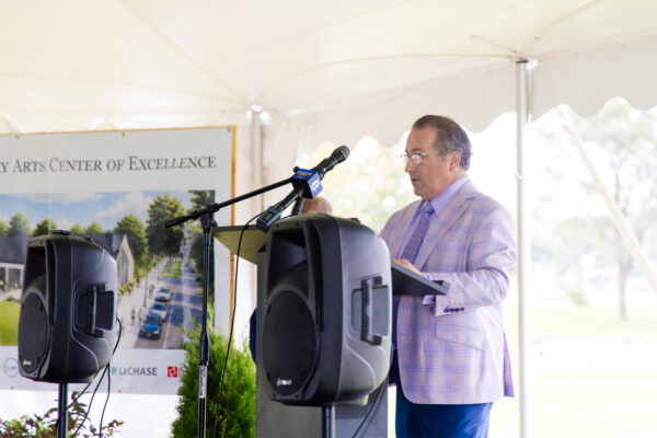 Ray speaking at the Culinary Arts Center Groundbreaking