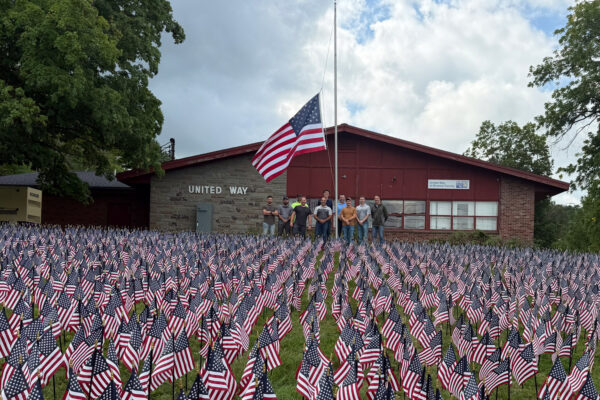 Binghamton Team Placing flags for United Way 9/11 Tribute