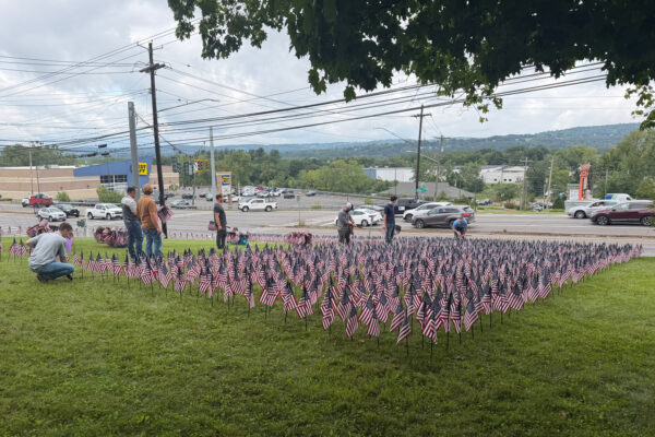Binghamton Team Placing flags for United Way 9/11 Tribute